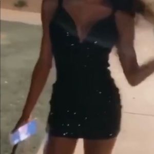 Sequin Black Mini Dress